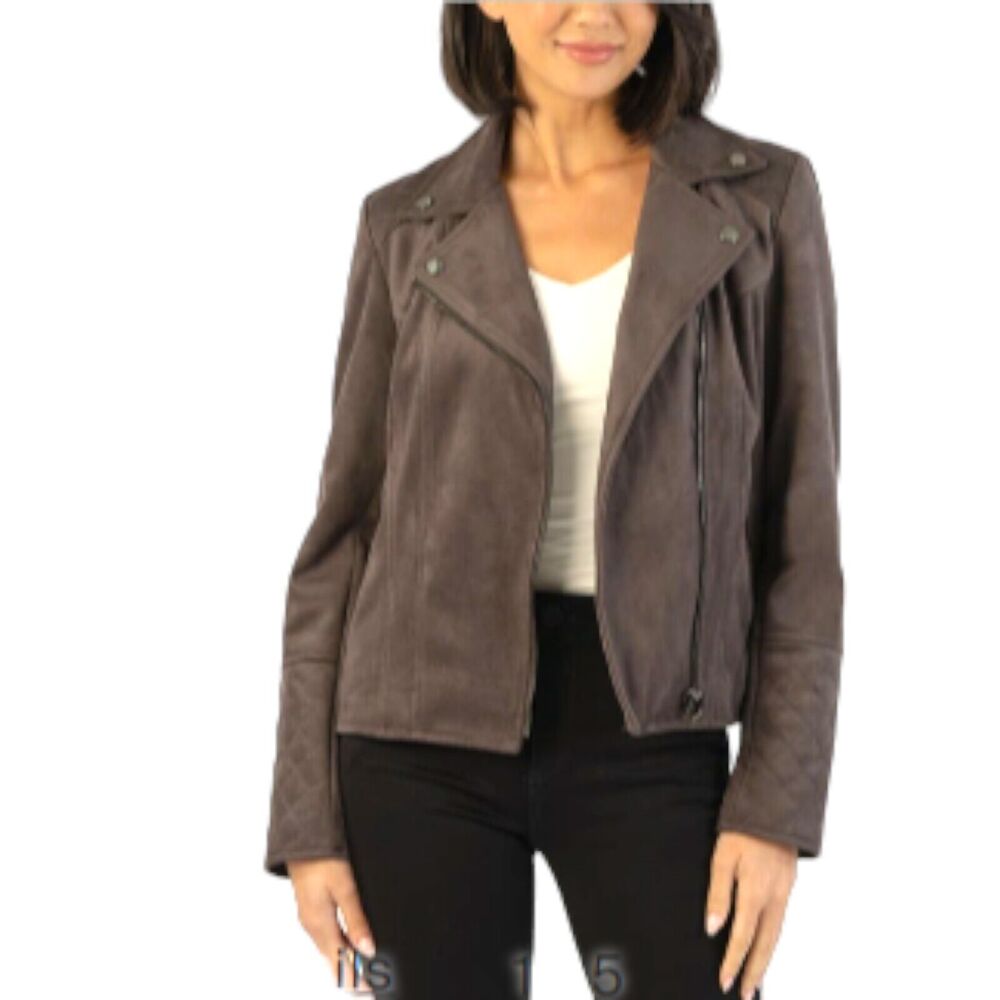 Skies are Blue Soft Gray Suede Jacket Small 2-6